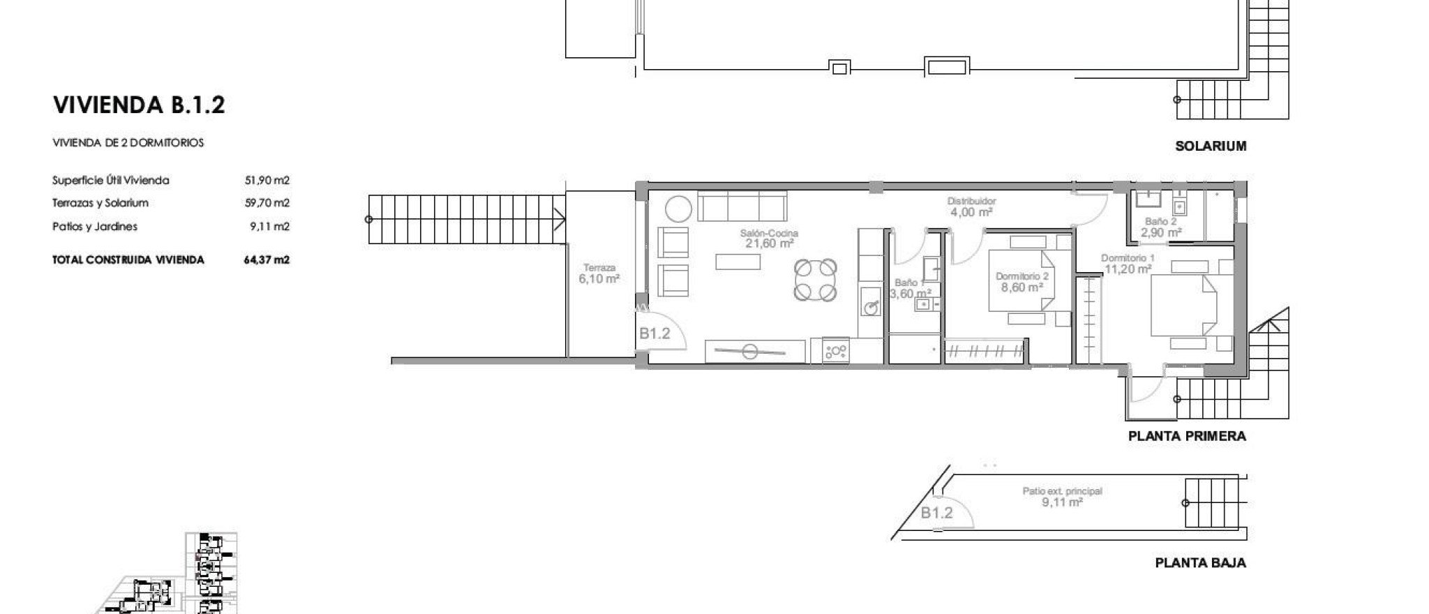 Nybyggnad - Bungalow på översta våningen - Puerto de Mazarron - Playa Negra