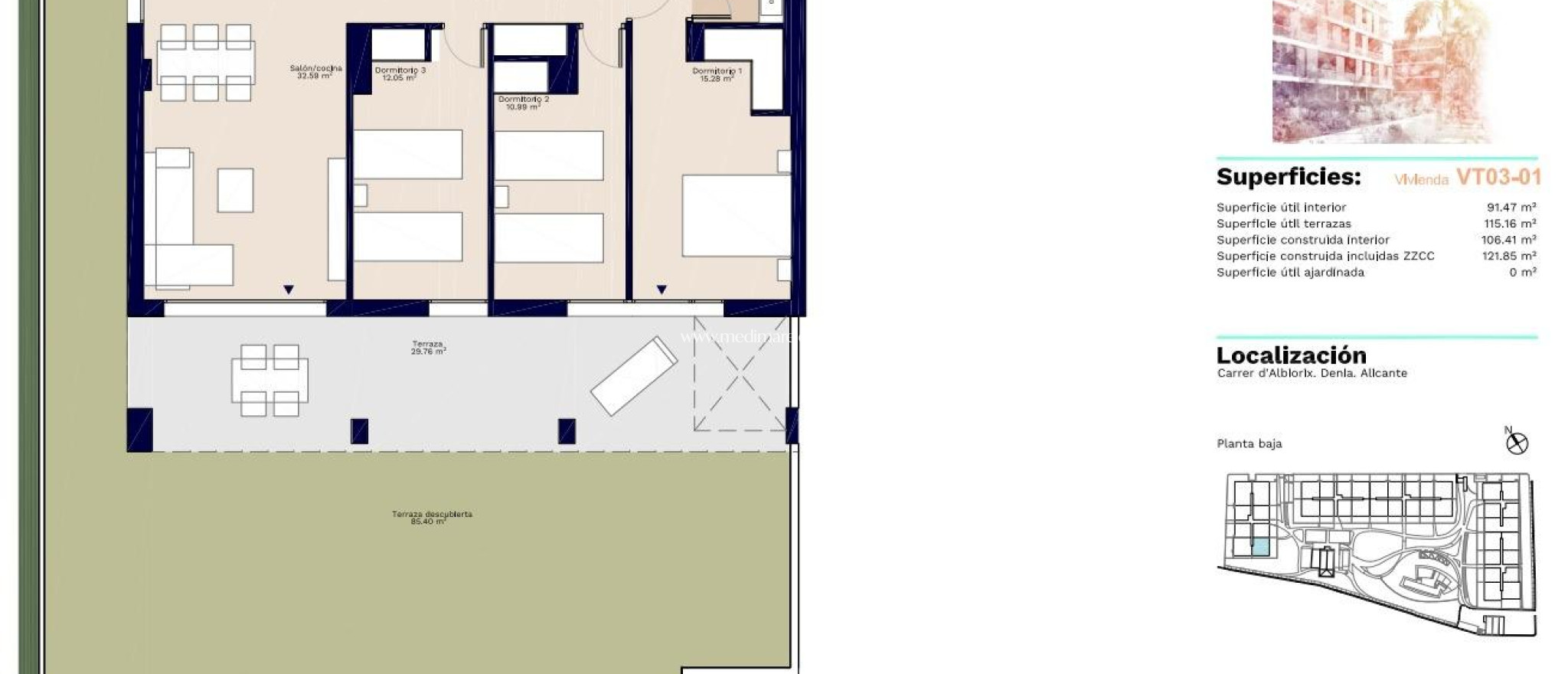 Obra Nueva - Apartamento en planta baja - Denia - Puerto Denia